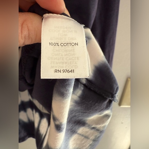 J Jill Pure Jill Womens Blue Tie Dye Relaxed V Neck Long Sleeve Shirt SZ Sm - Picture 5 of 9